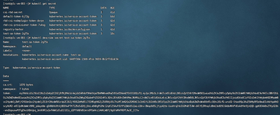图 25 查看验证创建 Service Account 对应 secret