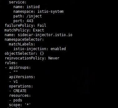 mutatingwebhookconfiguration 配置信息