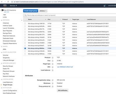 AW NLB 中启用代理协议的页面